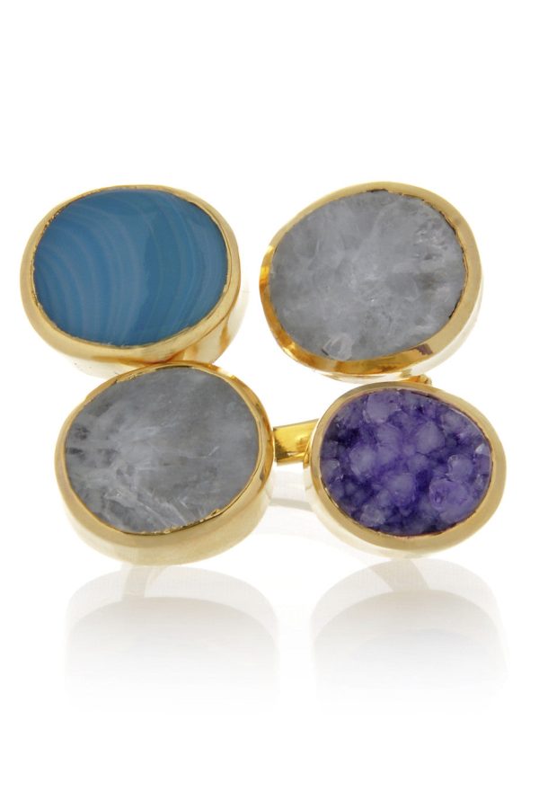 ISHARYA DRUZY Amethyst Agate Cocktail Ring Discount