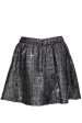 AZELIN Metallic Grey Mini Skirt Fashion