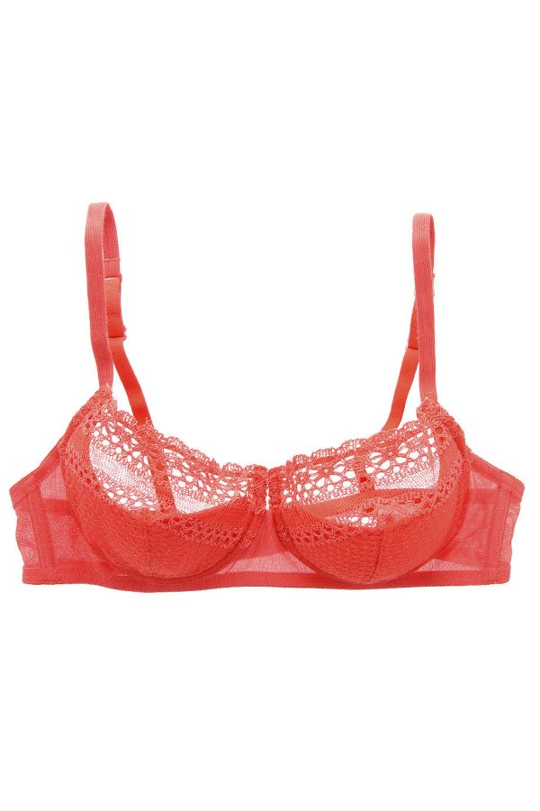 Coral Lace Balcony Bra Online