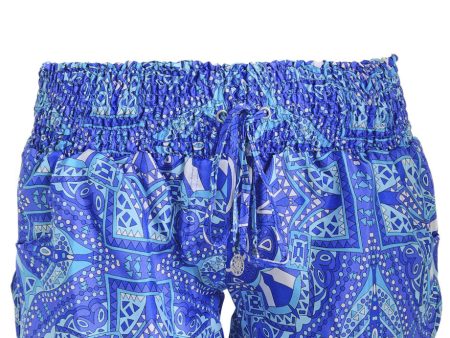 MY JEMMA JADIE Indigo Print Silk Shorts For Discount