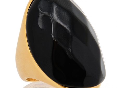 KENNETH JAY LANE VIDA Black Bold Ring Online now