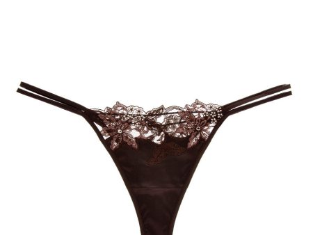 COTTON CLUB ROMANTIC Brown Lace Thong For Cheap