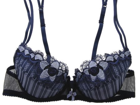 GLAMOUR Blue Lace Push Up Bra Online now