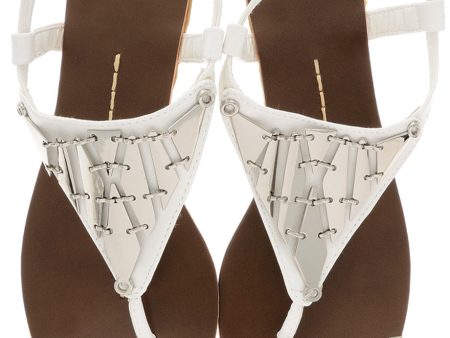 LILOU White Metallic Element Sandals Online