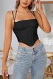 Black Spaghetti Straps Corset Top For Discount