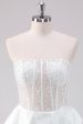 Sparkly White A-Line Strapless Short Homecoming Dress For Sale