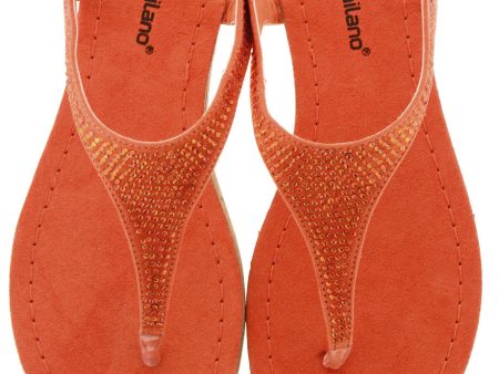 FRANCESCO MILANO ARETHA Orange Crystal Sandals For Discount