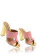 AMY Pink Gold Mules Discount