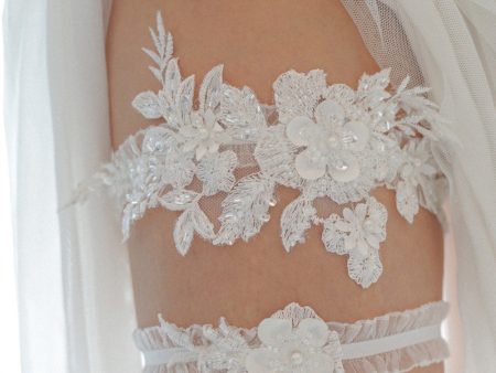 Bridal Lace Garter Set with Embroidery Cheap