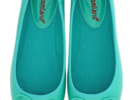 FRANCESCO MILANO ERMA Turquoise Patent Ballerinas Hot on Sale