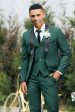 Dark Green Shawl Lapel 3-Pieces Slim Fit Men s Suits For Cheap