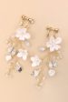 Fairy White Ceramic Flower Bridal Ear Clips For Cheap