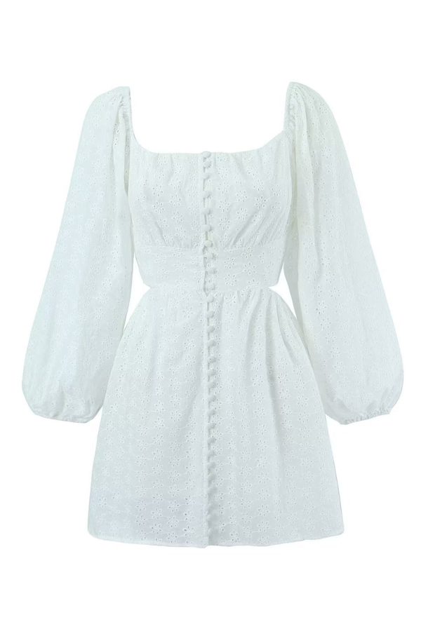 Classy White Long Sleeves Short Graduation Dress on Sale