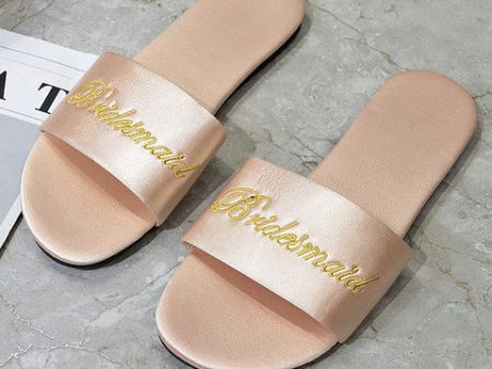 Champagne Women s Bridesmaid Slippers Hot on Sale