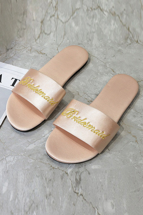 Champagne Women s Bridesmaid Slippers Hot on Sale