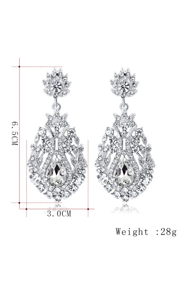 White Crystal Bridal Wedding Earrings Sale