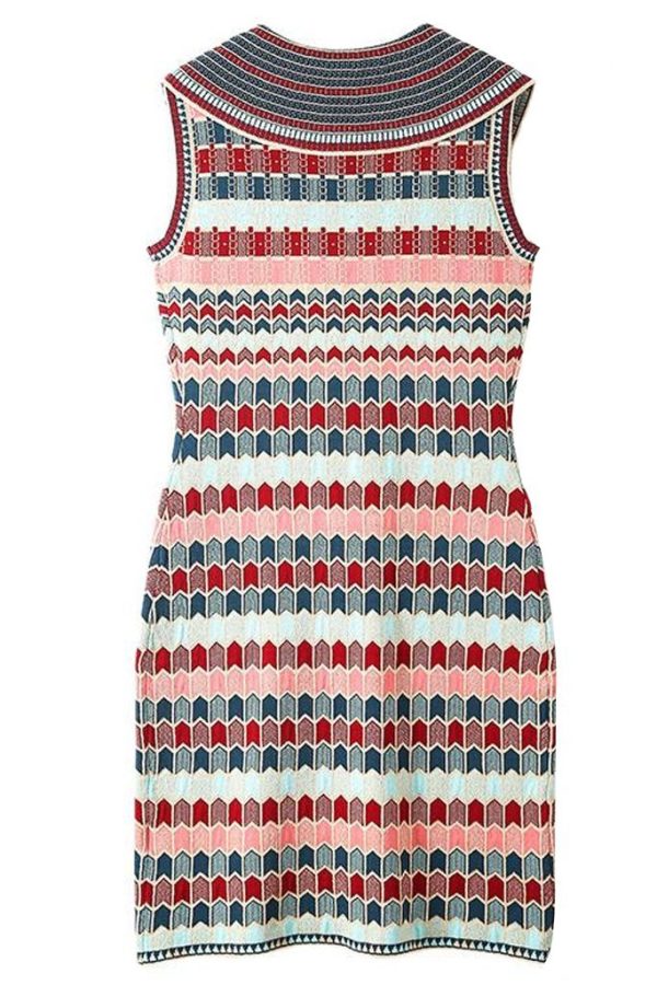 Bronte Retro Sleeveless Knit Dress For Cheap