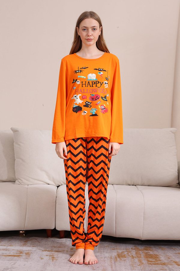 Orange Halloween Family Matching Pajama Set Sale