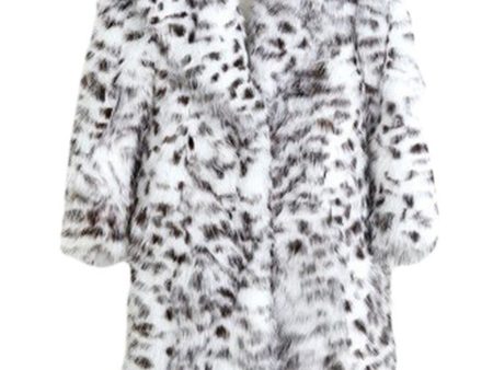 Black White Leopard Pattern Long Women s Coat For Cheap