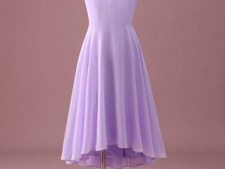 Lilac A Line Halter Ruched Junior Bridesmaid Dress Online Sale