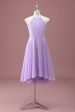 Lilac A Line Halter Ruched Junior Bridesmaid Dress Online Sale