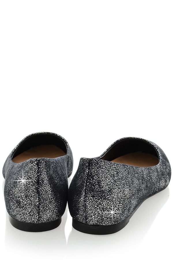 CECCONELLO LEELA Silver Crackled Ballerinas Sale