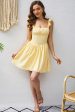 A Line Yellow Square Neck Short Homecoming Dress Online Hot Sale