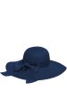 Arleen Blue Flat Hat with Ribbon Hot on Sale