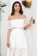 Simple White High Low Hollow Boho Asymmetrical Graduation Dress on Sale