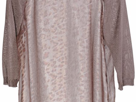 CYBELE Taupe Leopard Sheer Blouse Online now