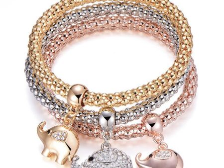 L Eléphant Bracelets Set in Gold Silver and Rose Gold Discount