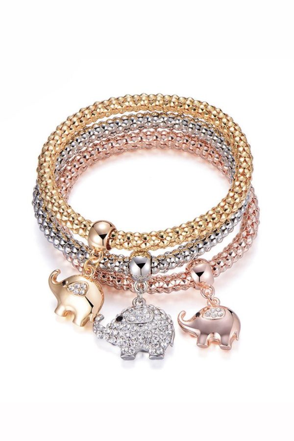 L Eléphant Bracelets Set in Gold Silver and Rose Gold Discount