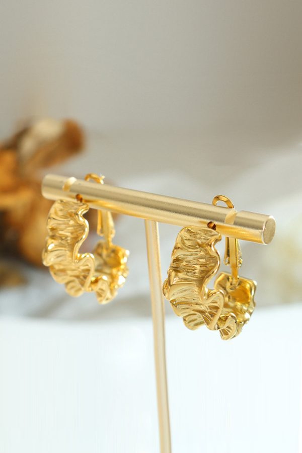 Golden Circle Wave Earrings on Sale