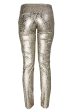 REINA Metallic Silver Leopard Pants Online