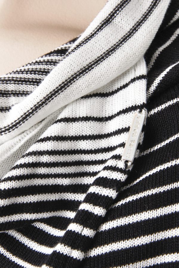 CLUBE BOSSA STRIPPED Black & White Cardigan For Discount