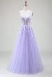 A-Line Purple Prom Dress with Sequins Cheap