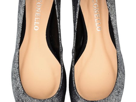 CECCONELLO LEELA Silver Crackled Ballerinas Sale