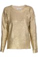 SIERA Metallic Gold Knitted Jumper Online Sale