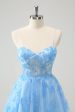 Blue A Line Spaghetti Straps Corset Glow In The Dark Homecoming Dresses For Discount