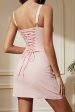 Pink Tight Spaghetti Straps Corset Short Party Dress Cheap