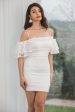 White Bodycon Ruffled Short Classy Graduation Dress Online Sale