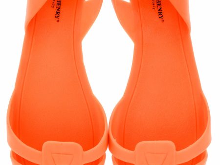 HENRY & HENRY MILA Orange Fluo Rubber Slingbacks Sale