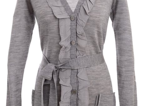 ARMANI JEANS IVA Grey Ruffled Jacket For Cheap