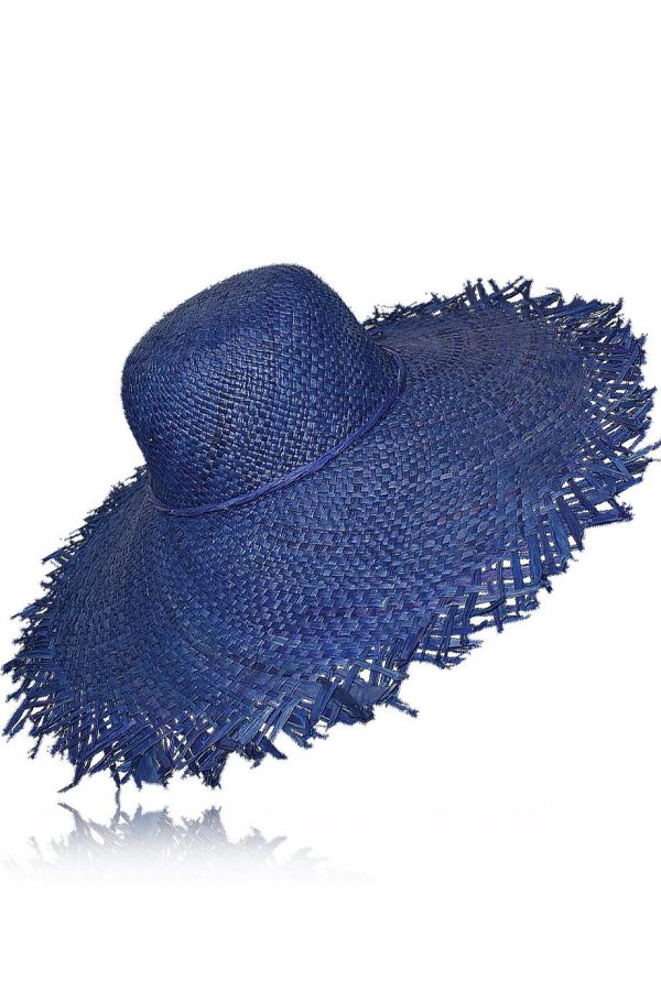 Avoria Blue Handmade Madagascar Hat Hot on Sale