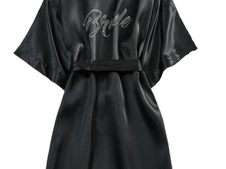 Black Bride Bridesmaid Wedding Robes Supply