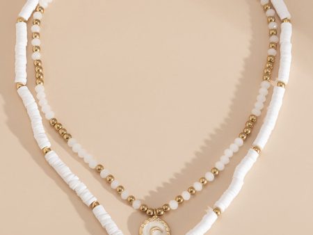 Boho White Beaded Necklace For Cheap