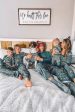 Animal Print Dark Green Matching Pajamas Set Online Sale