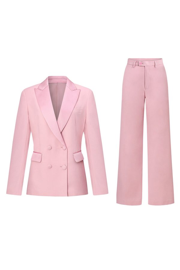 Blush Double Breasted 2 Piece Women s Suit on Sale