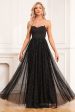 Black A-Line Spaghetti Straps Long Prom Dress For Discount