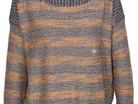 C BLOCK FANTASY Blue Tweed Effect Sweater on Sale